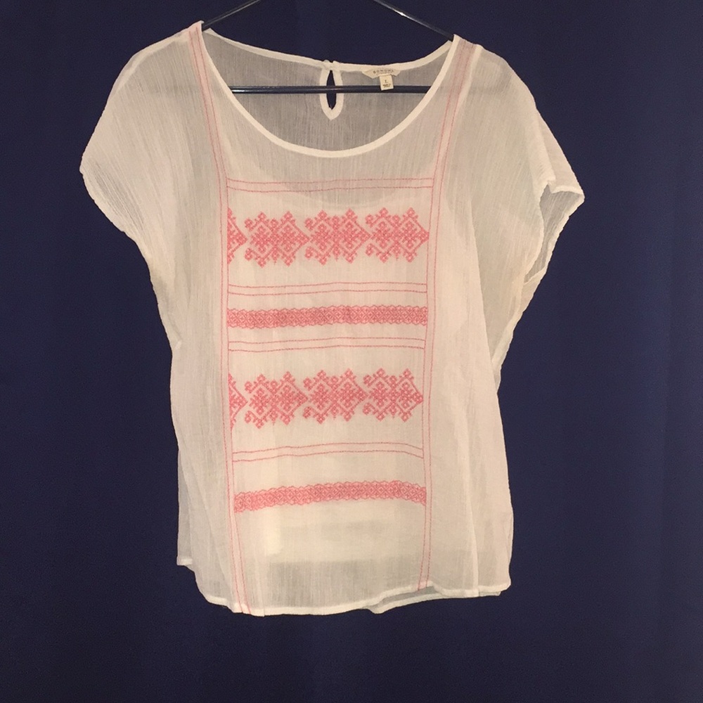 Sonoma Pink & White Lightweight Top